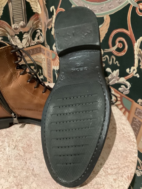 GEOX MEN’S LEATHER LACE-UP BOOT/ZIP SIDE ENTRY - BROWN - SIZE 42EU main image 11
